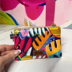 Consuela Vibrant Leaf Print Cosmetic Pouch